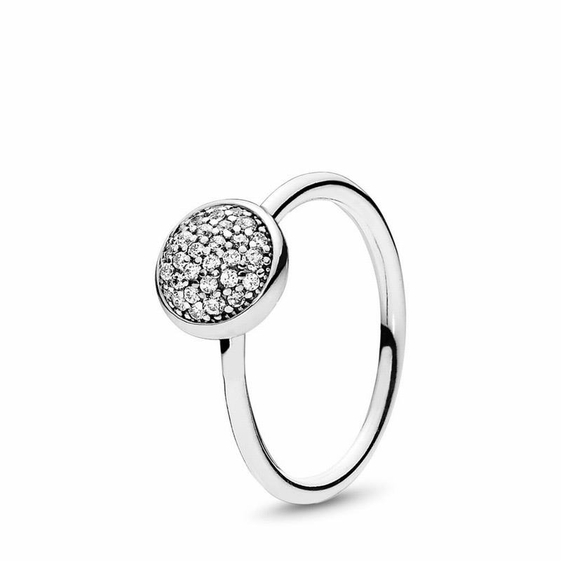 Pandora Dazzling Droplet Promise Ring - Sterling Silver/Cubic Zirconia - Canada | IU3824LU